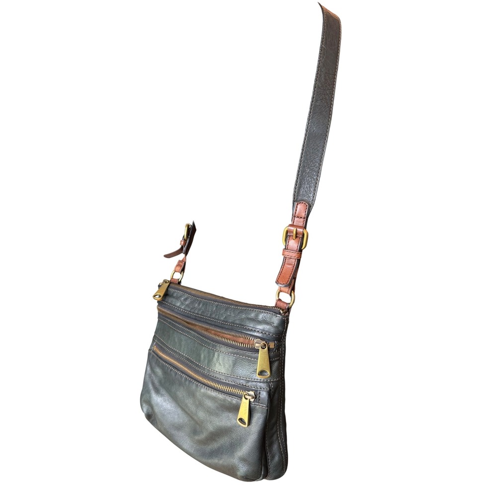 Fossil Explorer Crossbody Black Leather Boho Utility Vintage Dark Academia Boho